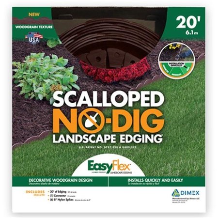Dimex Dimex 251549 20 in. Decorative Landscape Edging Kit without Dig; Embossed Brown 251549
